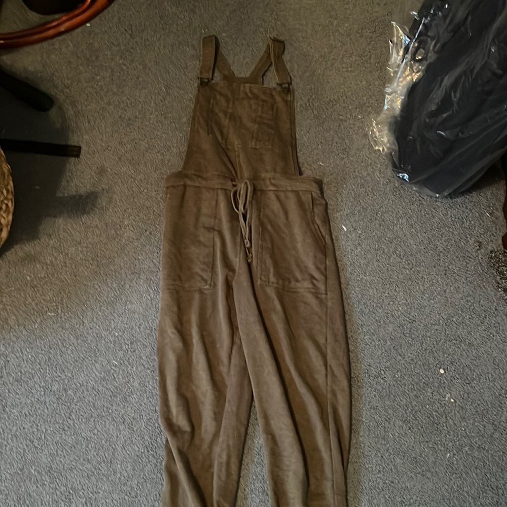 Green Stretchy Romper / Overalls